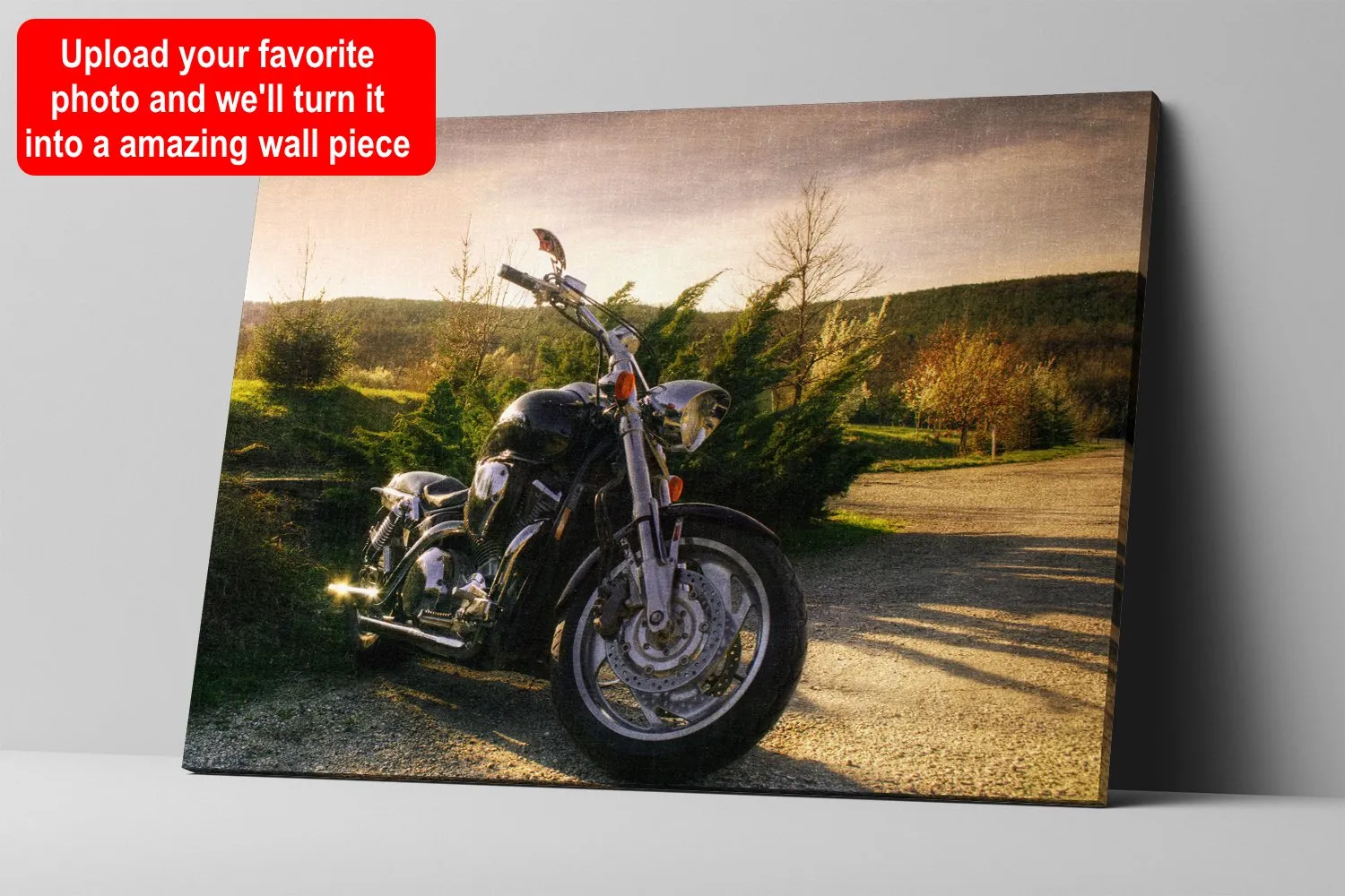 Custom Biker Photo and Text Matte Canvas