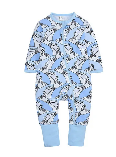 Full body Baby Romper: Shark Print (3 Months - 2 Years)