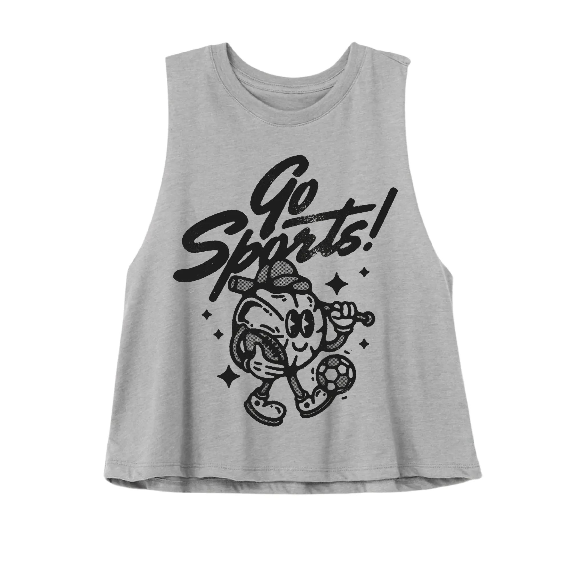 Funny Go Sports Crop Tank Top - Baseball/ Soccer/ Football