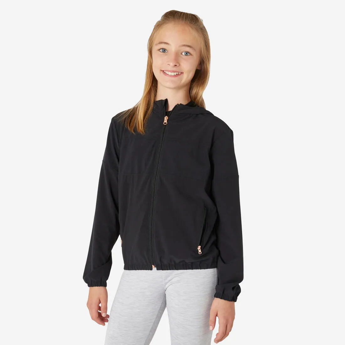 Girls' Multisport Lightweight Breathable Jacket - Black
