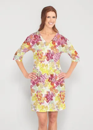 Hollyhocks (8070) ~ Lucy 3/4 Sleeve V-Neck Dress