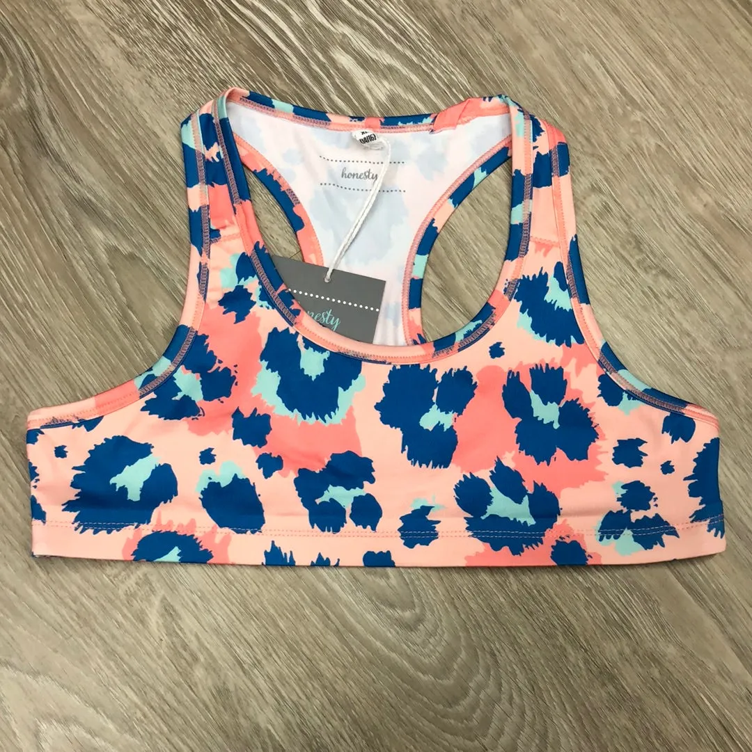 Honesty Clothing Pink Leopard Sports Bra