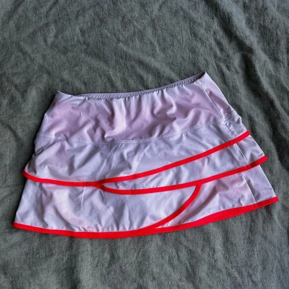 Lucky in love White and Pink Athletic Skirt Set medium