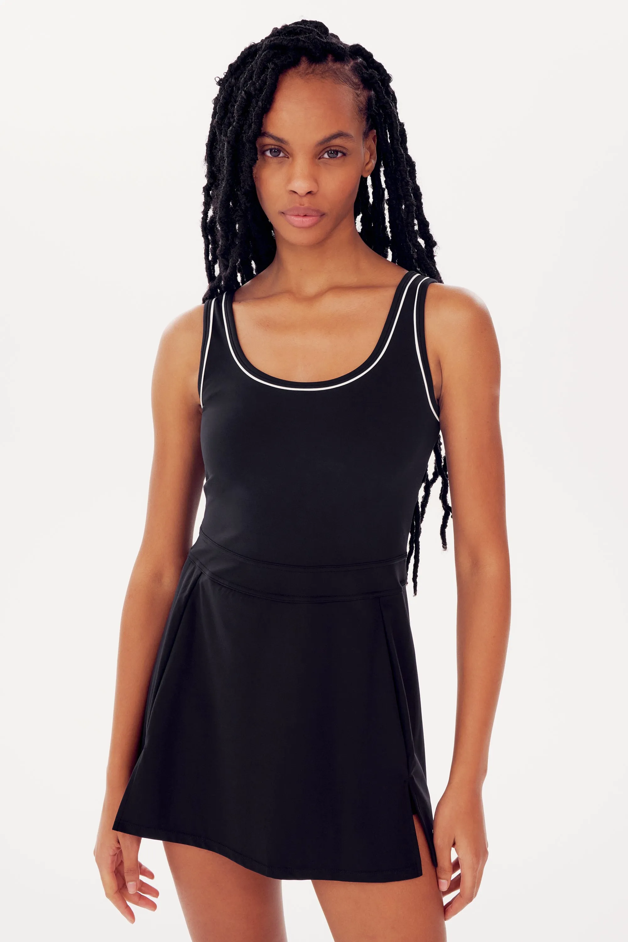 Martina Rigor Dress w/Piping - Black