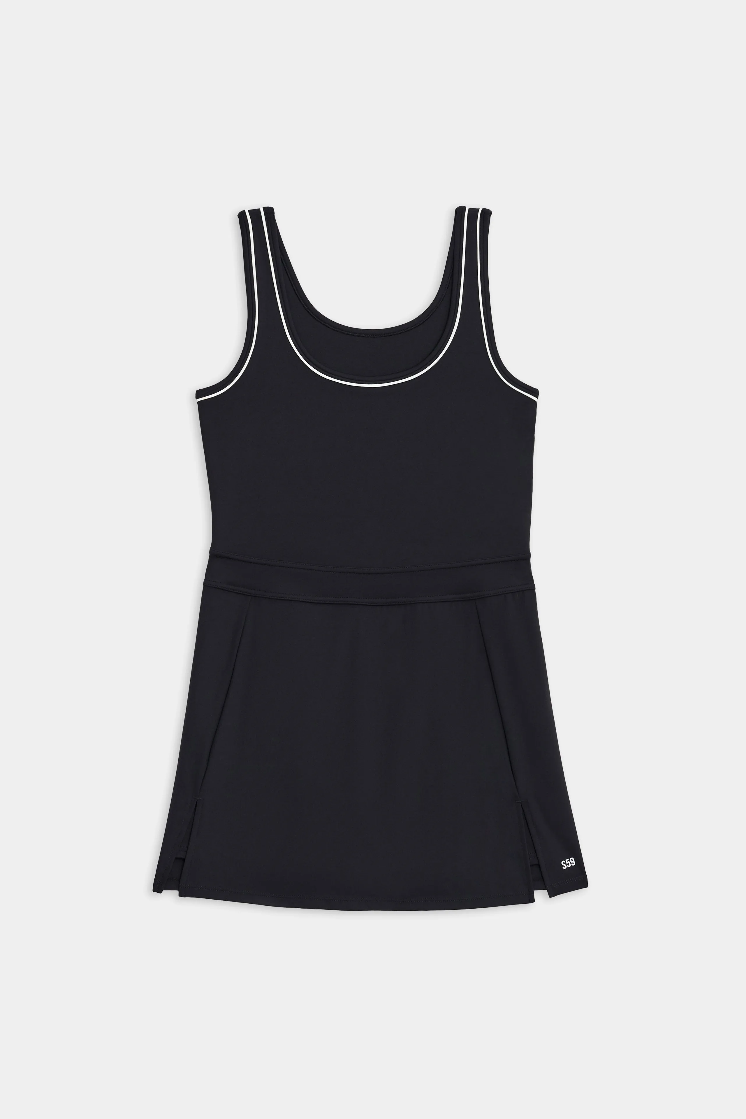 Martina Rigor Dress w/Piping - Black