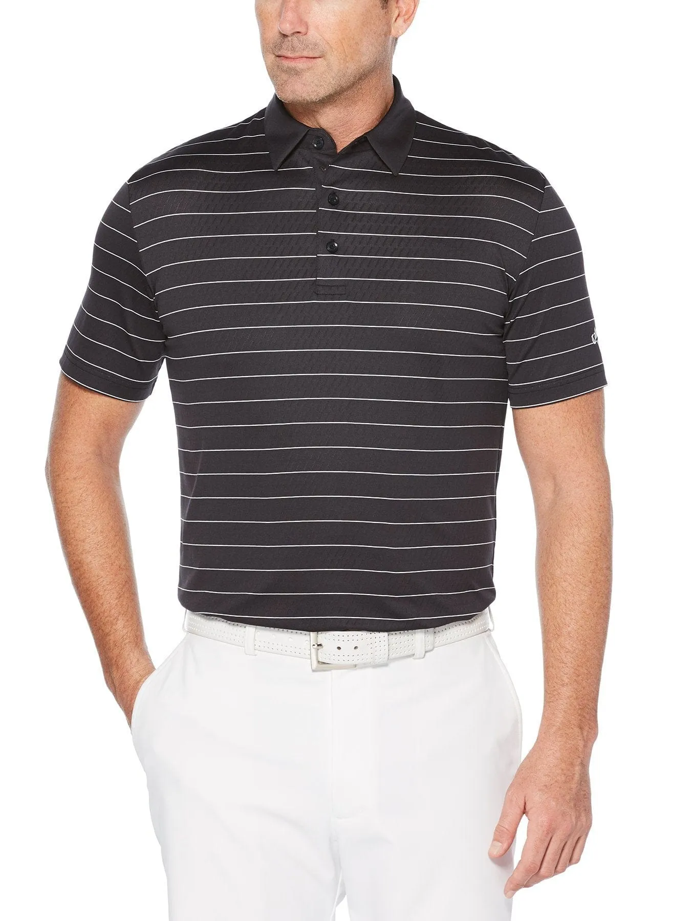 Mens Ventilated Stripe Polo