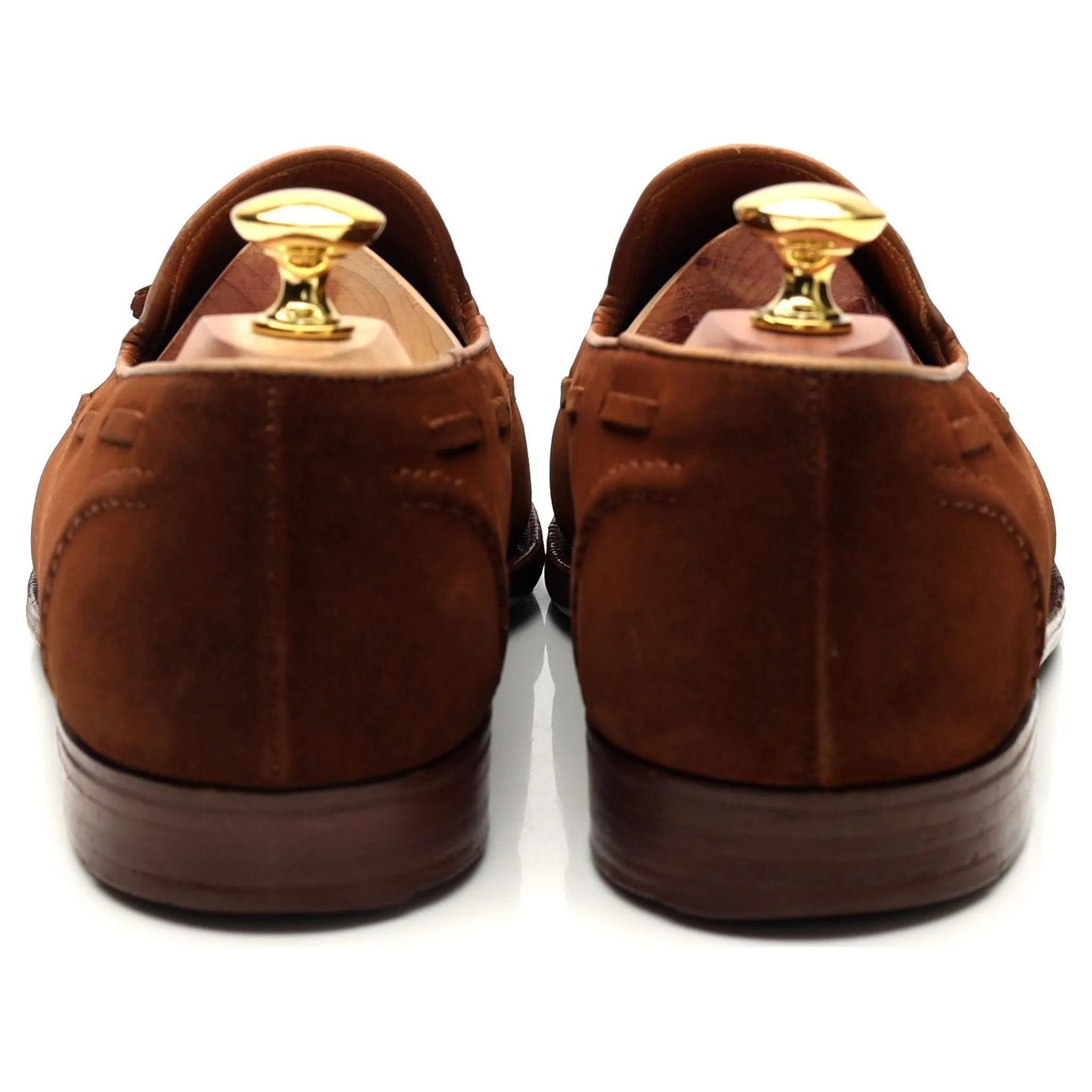 New & Lingwood Snuff Brown Suede Tassel Loafer UK 8 E