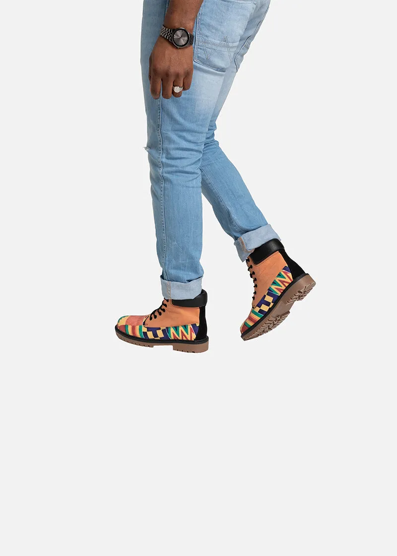 Osebor African Print Lightweight Leather Boots