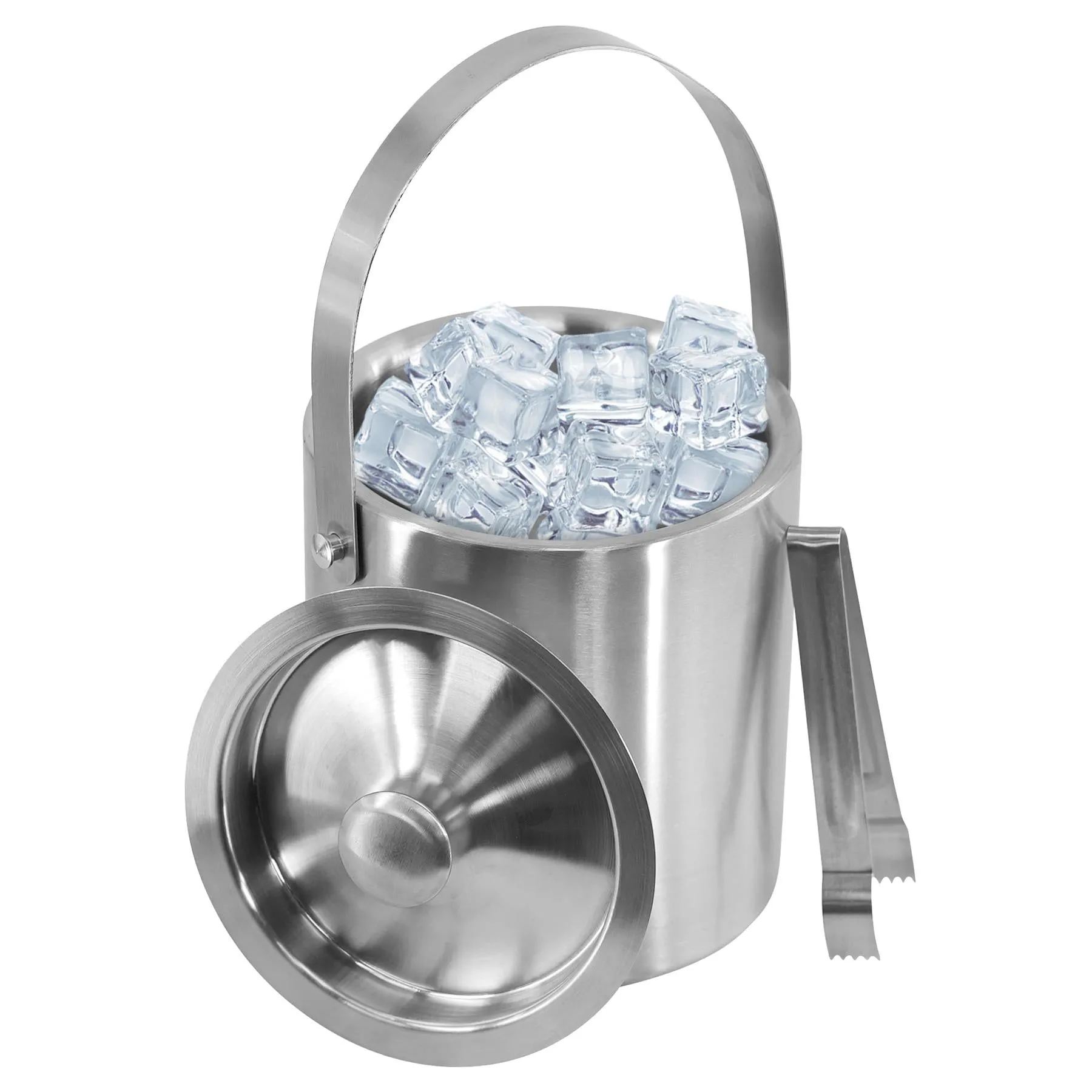 Stainless Steel Ice Bucket With Lid And Ice Tongs