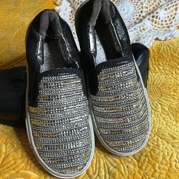 Stuart Weitzman crystal loafer Vance slide