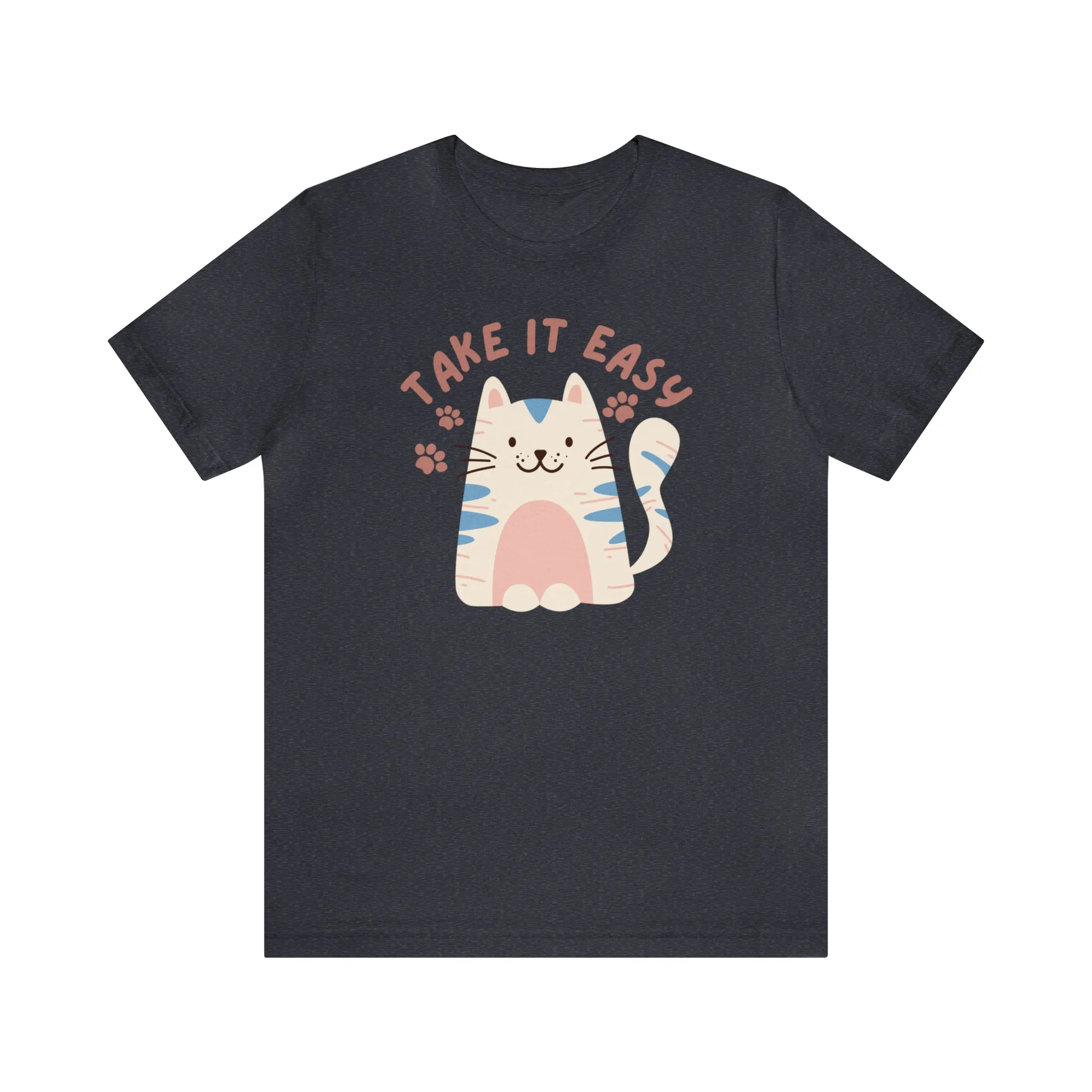 Take it Easy Cat T-Shirt | Cool Kitty Tee |  Bella Canvas 3001 Unisex |  Love my Cat Short Sleeve Tshirt