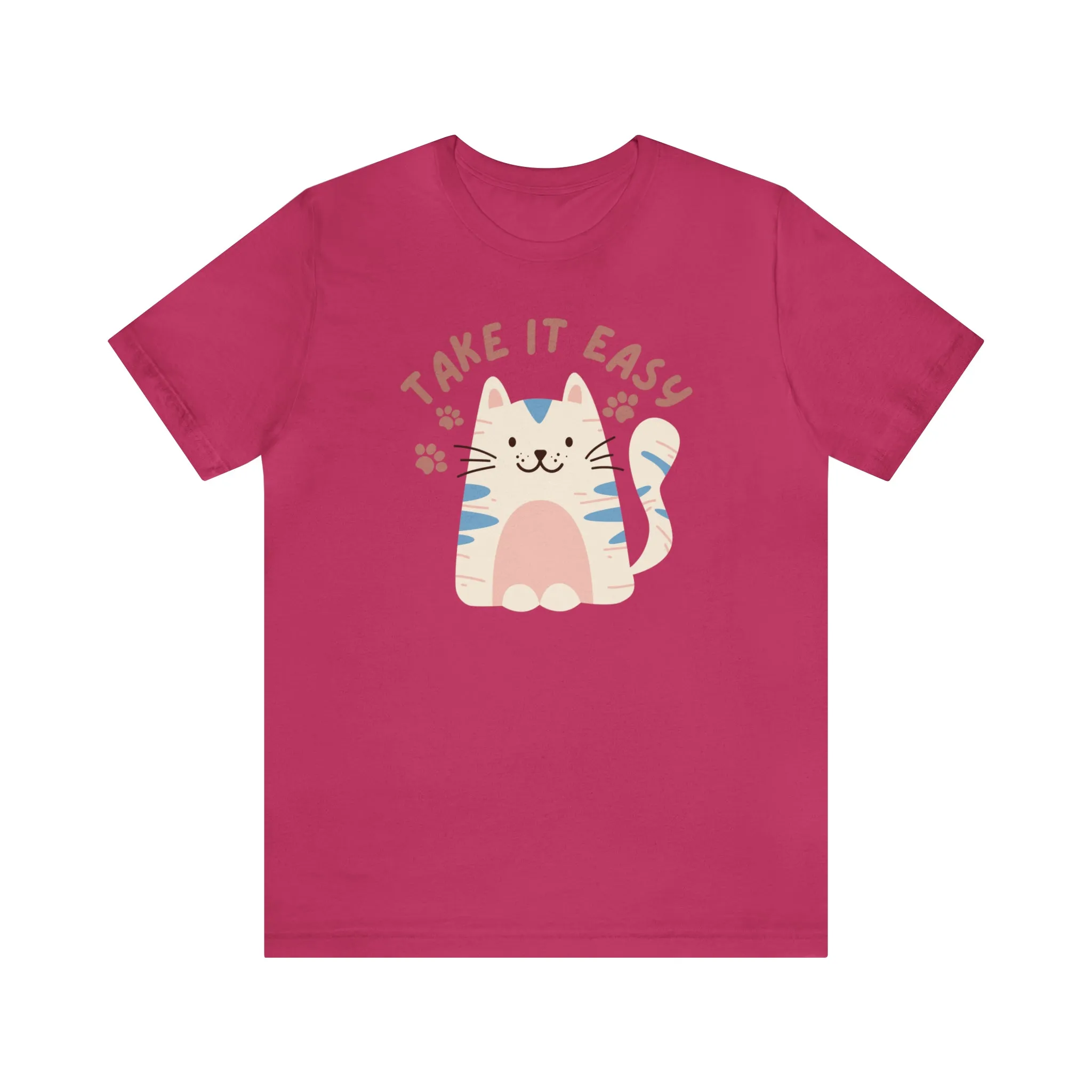 Take it Easy Cat T-Shirt | Cool Kitty Tee |  Bella Canvas 3001 Unisex |  Love my Cat Short Sleeve Tshirt